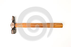 Top view of hammer isolated on a white background