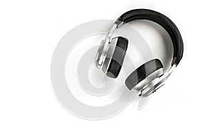 Top view headphones with cableindoorradiodevice
