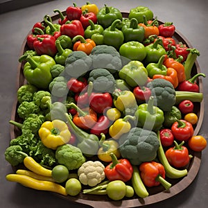 Top view healthy organic food green vegetables on grey background Source of protein for vegetarians