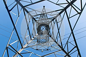 Top view high voltage pole Structural Steel Construction - Abstract style