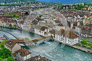 Top view of historic city center of Luzern