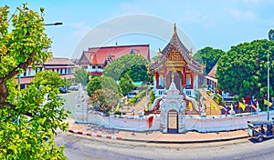 The top panorama of Wat Chang Taem, Chiang Mai, Thailand photo