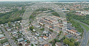 Top view home complex building urban lifestyle district landscape in Woodbridge town New Jersey