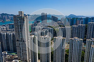 Top view of Hong Kong city