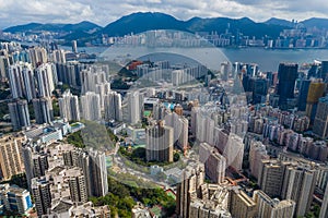 Top view of Hong Kong city