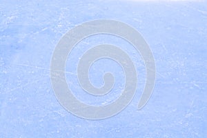 Top view of ice hockey or skating rink with traces from skates