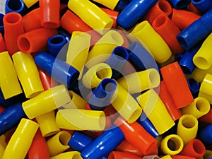 Top view image of colorful cable lug end cap.