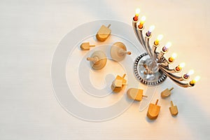 Top view Image of jewish holiday Hanukkah