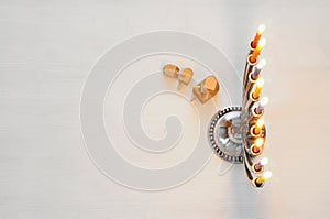 Top view Image of jewish holiday Hanukkah