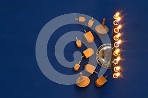 Top view Image of jewish holiday Hanukkah