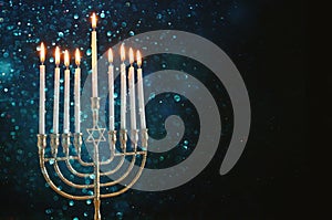 Top view image of jewish holiday Hanukkah background