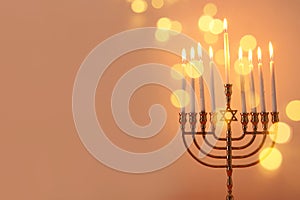 Top view image of jewish holiday Hanukkah background