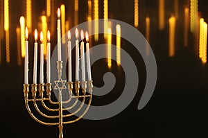 Top view image of jewish holiday Hanukkah background