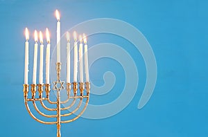 Top view image of jewish holiday Hanukkah background