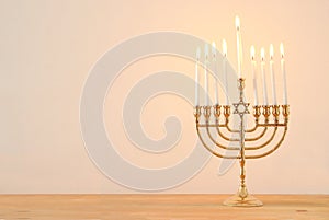 Top view image of jewish holiday Hanukkah background