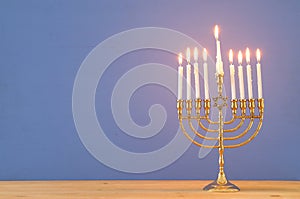 Top view image of jewish holiday Hanukkah background