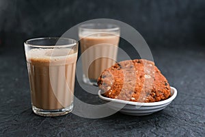 Top view of Indian Masala Chai or traditional milk tea  Kerala