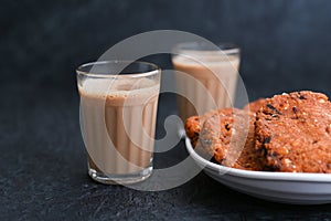 Top view of Indian Masala Chai or traditional milk tea  Kerala