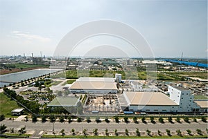 Top view of industrial estate in Thailand