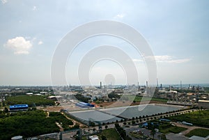 Top view of industrial estate in Thailand