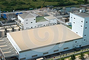 Top view of industrial estate in Thailand