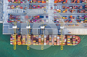 Top view of industrial port