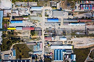 Top view of the industrial zone