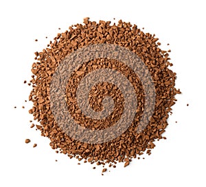 Top view of instant coffee granules