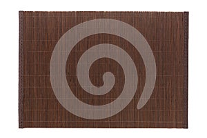 Top view of isolated brown placemat for food. Empty space for your design