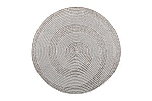 top view of isolated Round placemat for food. Close up of bamboo mat Empty space for your design