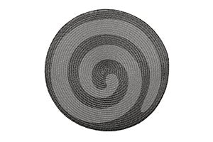 top view of isolated Round placemat for food. Close up of bamboo mat Empty space for your design