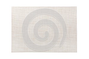 Top view of isolated white placemat for food. Empty space for your design