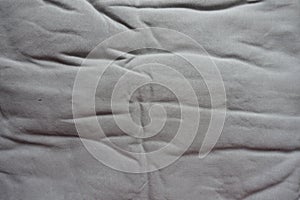 Top view of jammed grey cotton fabric
