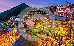 Top view of Jiufen Old Street in Taipei