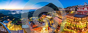 Top view of Jiufen Old Street in Taipei