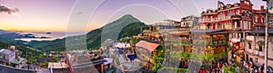 Top view of Jiufen Old Street in Taipei photo