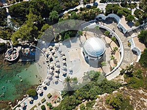 Top view of Kallithea Springs and thermes in Rhodos, Greece