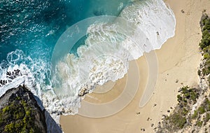 Top View Of Kelingking Beach at Nusa Penida, Bali - Indonesia photo