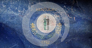 Top view of Kentucky 1918 1963 , USA flag, no flagpole. Plane design layout. Flag background