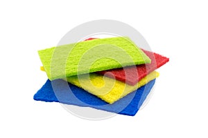 Top view of kitchen scourer pads isolated