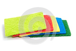 Top view of kitchen scourer pads isolated