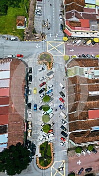 Top view of Kuala Kubu Baharu old town in Hulu Selangor