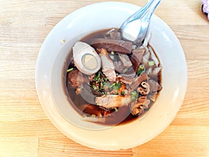 The top view of Kuay Jab is a traditional Chinese food of Chaozhou.  Asian Noodle