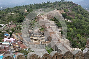 Top view of kumbhalgadh fort boundry wall