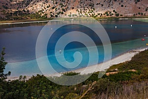 Top view of Kurnas lake, Greece, Crete island
