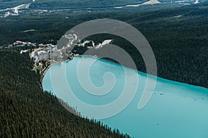 Top view of Lake Louise, Alberta, Canada