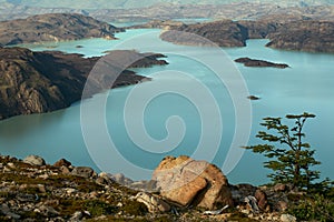 Top view of lake Nordenskjold.