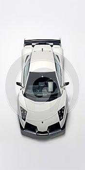 Top View Of Lamborghini Supercar: Alastair Magnaldo Style Porcelain Still Life