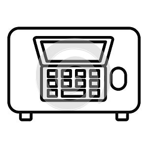 Top view laptop icon outline vector. Office sit