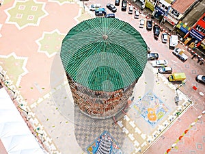 Top view of The Leaning Tower of Teluk Intan is a clock tower in Teluk Intan Perak, Malaysia photo